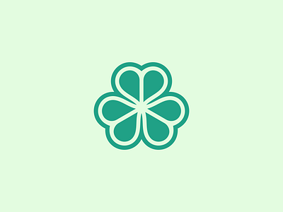 Clover Leaf Logo branding clover culture design green icon identity ireland irish leaf logo luck lucky minimalist modern patrick plant saint shamrock simple