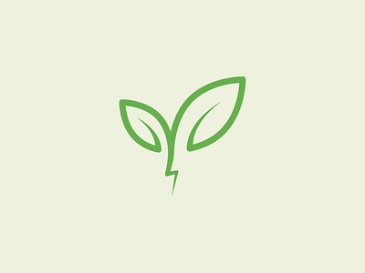 Thunder Plant Logo bolt branding charge design electricity energy icon identity leaf light logo minimalist modern nature plant power simple technology thunder tree