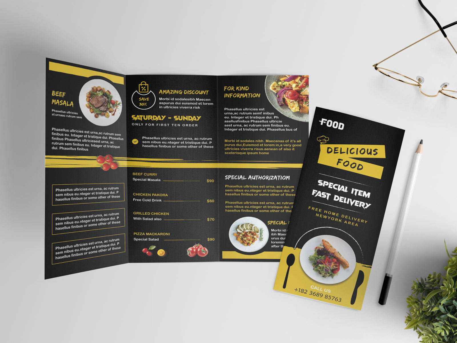 Restaurant Trifold Brochure by Nayon Khan on Dribbble