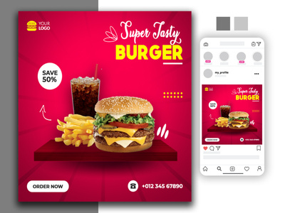 Burger sale Social media banner design by Nayon Khan on Dribbble