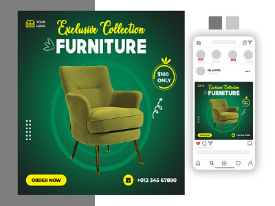 Furniture sale Instagram post design