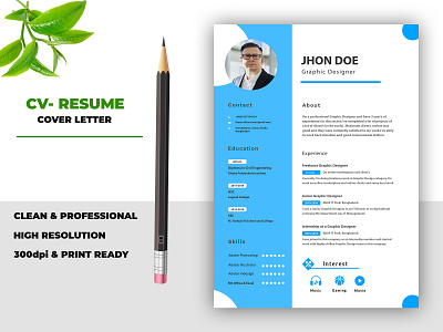 Professional cv or resume design animation branding brochure design illustration logo logodesign social media banner typography vector
