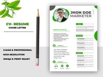 Professional clean resume design animation branding brochure design illustration logo logodesign social media banner typography vector