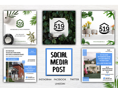 Minimal social media post template design