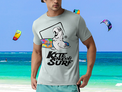Kite Surf Napoli beach resort illustration kitesurf kitesurfing logo logo design parrot