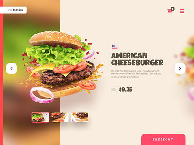 Daily UI #096 In-Stock 096 96 american cheeseburger in stock