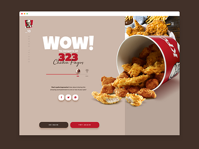 Daily UI #010 - Social Share chicken dailyui design interface kfc social share ui