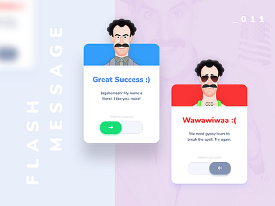 Daily UI #011 - Flash Message 011 borat dailyui dailyui011 flash message illustration interface design ui ux design ui design