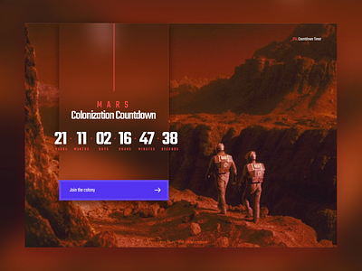 Daily UI #014 - Countdown Timer countdown countdowntimer dailyui dailyui014 design elonmusk interface mars timer ui