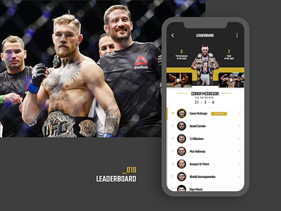 Daily UI #019 - Leaderboard app conor mcgregor dailyui design interface interface design iphone ufc ui ux