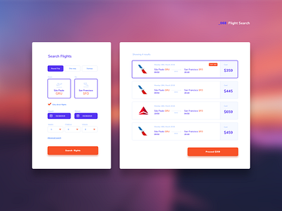 Daily UI #068 - Flight Search 068 dailyui dailyui068 flight search search settings ui