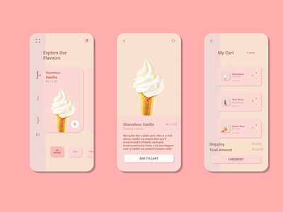 Ice-Cream App Concept app design typography ui