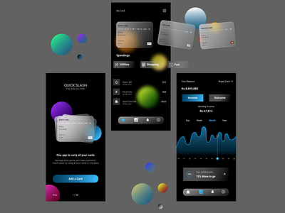 Quick slash Ui design app color design figma finance gradients icon mobile app mockup ui wallets