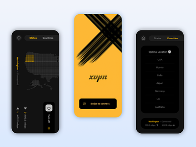 XVPN Service app clean design fantasy minimal ui ux vpn