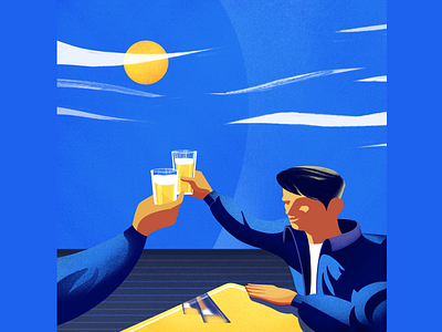 Beers, Friends & Sun cartoon illustration character illustration characterdesign characters colorful digital illustration digitalart digitaldrawing doodleart doodling funny illustration illustration photoshop procreate sunny