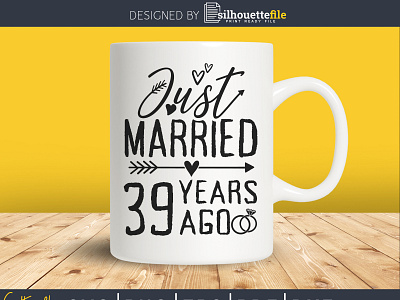 Wedding Anniversary 39 Years ago of Marriage cricut design vector wedding design