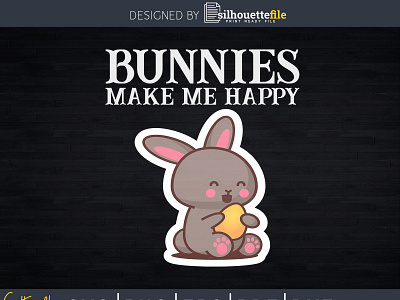 Bunnies Make Me Happy Cute Easter Bunny