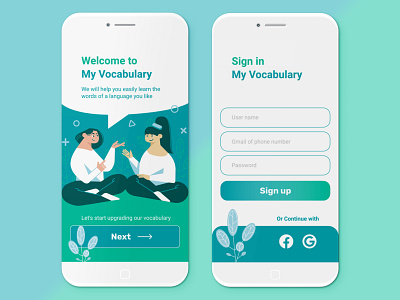 My Vocabulary app illustration ui ux vector