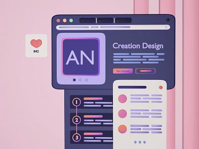 AN's www 3d art branding design icon illustration ux web website