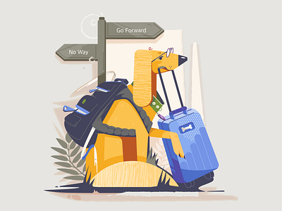 Dog Traveler illustration vector