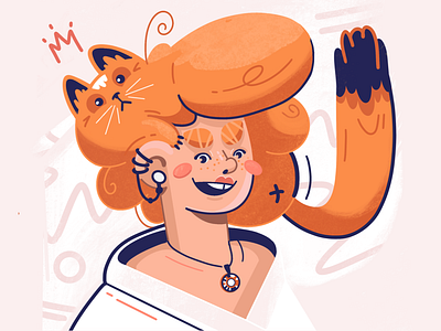Ginger with HairCat