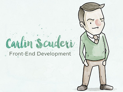 Carlin Scuderi cartoon character design portrait