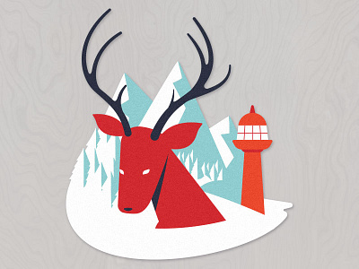 Great Wild North canada deer eh lighthouse sticker wildlife