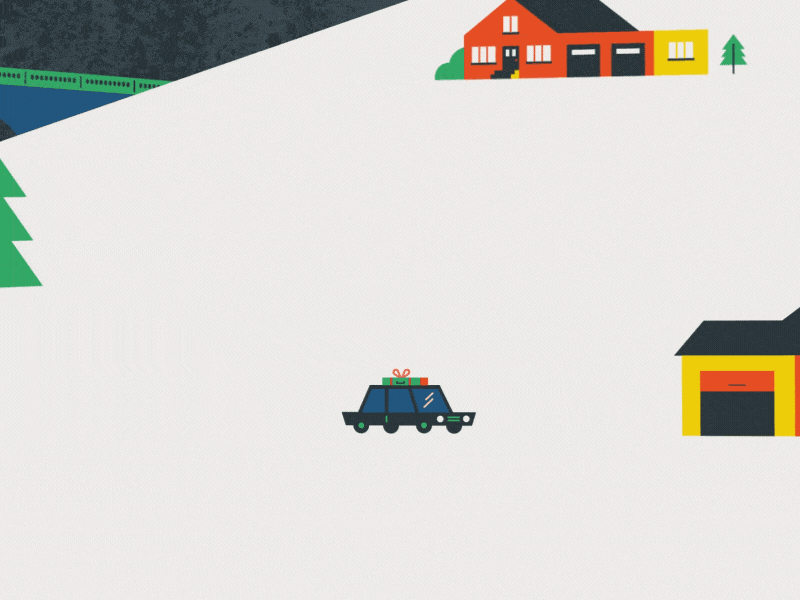 Welcome Home - Holiday Loop car character family gif holiday home loop vector