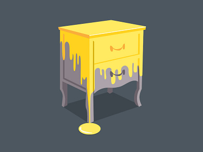 nightstand decor home illustration nightstand paint splash vector yellow