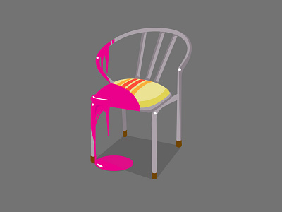 chair blue chair illustration paint splash vector