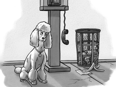 Vivian Maier dog illustration kid lit art lonely phone sad scared vivian maier