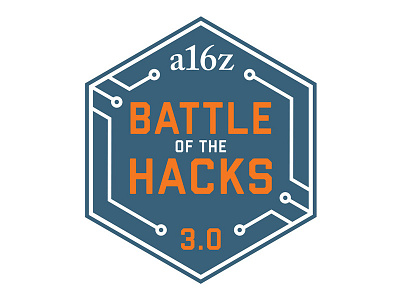 a16z Battle of the Hacks branding circuits hackathon hacks hexagon logo