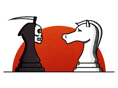 Playing Chess With Death design illustration simple