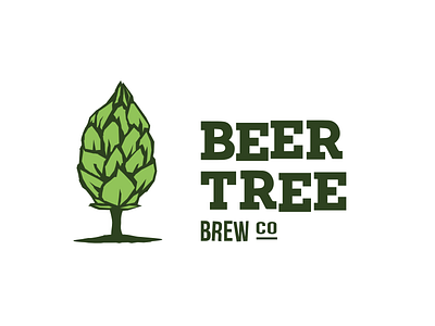 Beer Tree Brew Co Logo beer brewing company hop logo microbrew tree