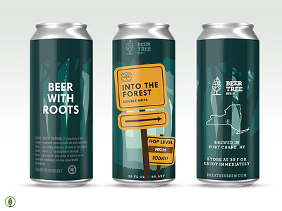 Beer Tree Brew Co - Into the Forest, Version 1 beer can forest hop mockup new york park service tree vector woods