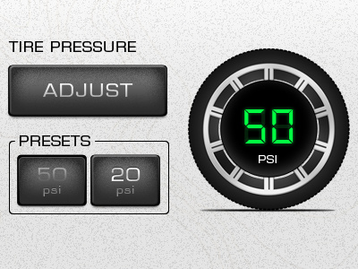 Range Rover: PSI Adjust adjust button meter pressure psi tire wheel