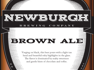 Newburgh Brewing Company Label Redesign ale beer engraved label two tone