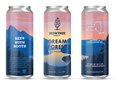 Beer Tree Brew Co - Dream Forest beer brewery can forest new york scene sunrise woods