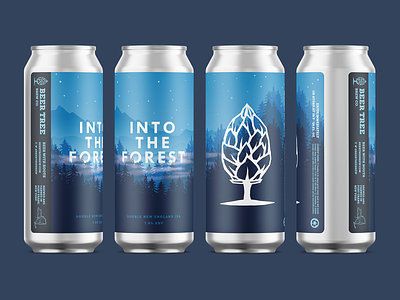 Beer Tree Brew Co - Into the Forest Re-label beer beer can beer can design can mockup forest label night sky star