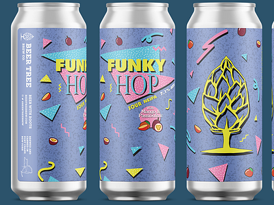 Beer Tree Brew Co - Funky Hop Re-label 16oz 90s beer art beer can beer label neipa saved by the bell