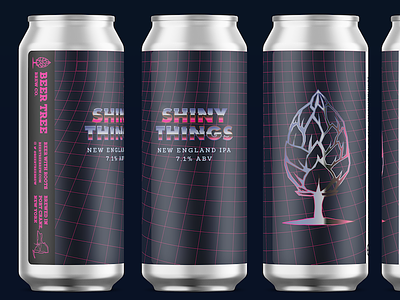 Beer Tree Brew Co - Shiny Things v1 16oz beer beer art beer can beer can design hop metal outrun pint retro shiny