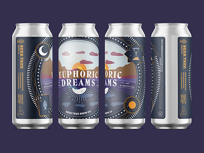 Beer Tree Brew Co - Euphoric Dreams Sour NEIPA 16oz beer can beer can design illustration