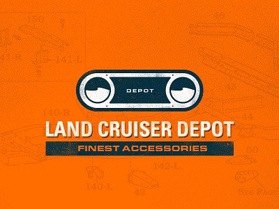 Land Cruiser Depot auto automotive car cruiser depot fj40 fj45 grunge land cruiser logo orange products truck