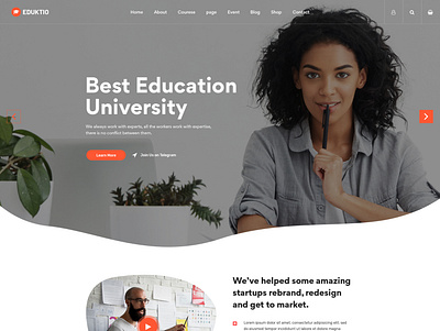 Eduktio - Education PSD Template college courses education education center events institute learning photoshop education template school