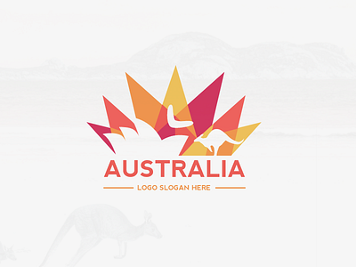 Australia australia color colour geometric logo polygon