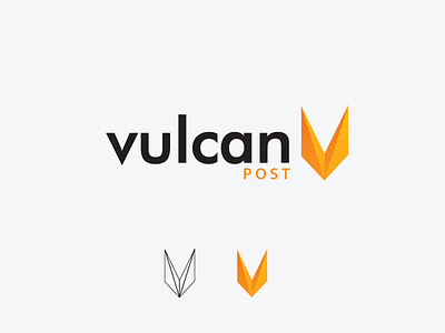 Vulcan Post Logo clean logo orange sharp