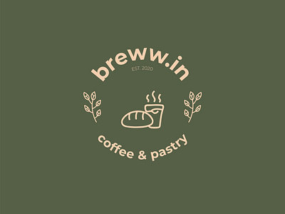 breww.in coffee n pastry logo concept