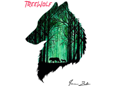 TreeWolf Forest banner black design design app forest geometric wolf geometry gray logo tree treewolf wolf youtube