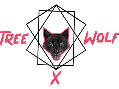 TreeWolfGeometric black design geometric geometric art geometric wolf geometry illustration logo tree treewolf wolf x