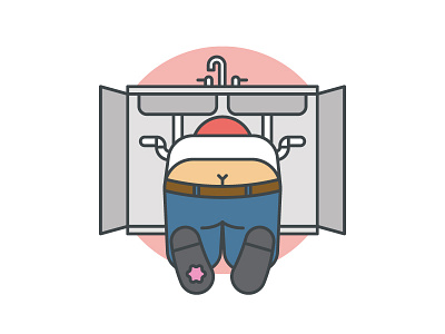 Down for Maintenance butt illustration plumber radius